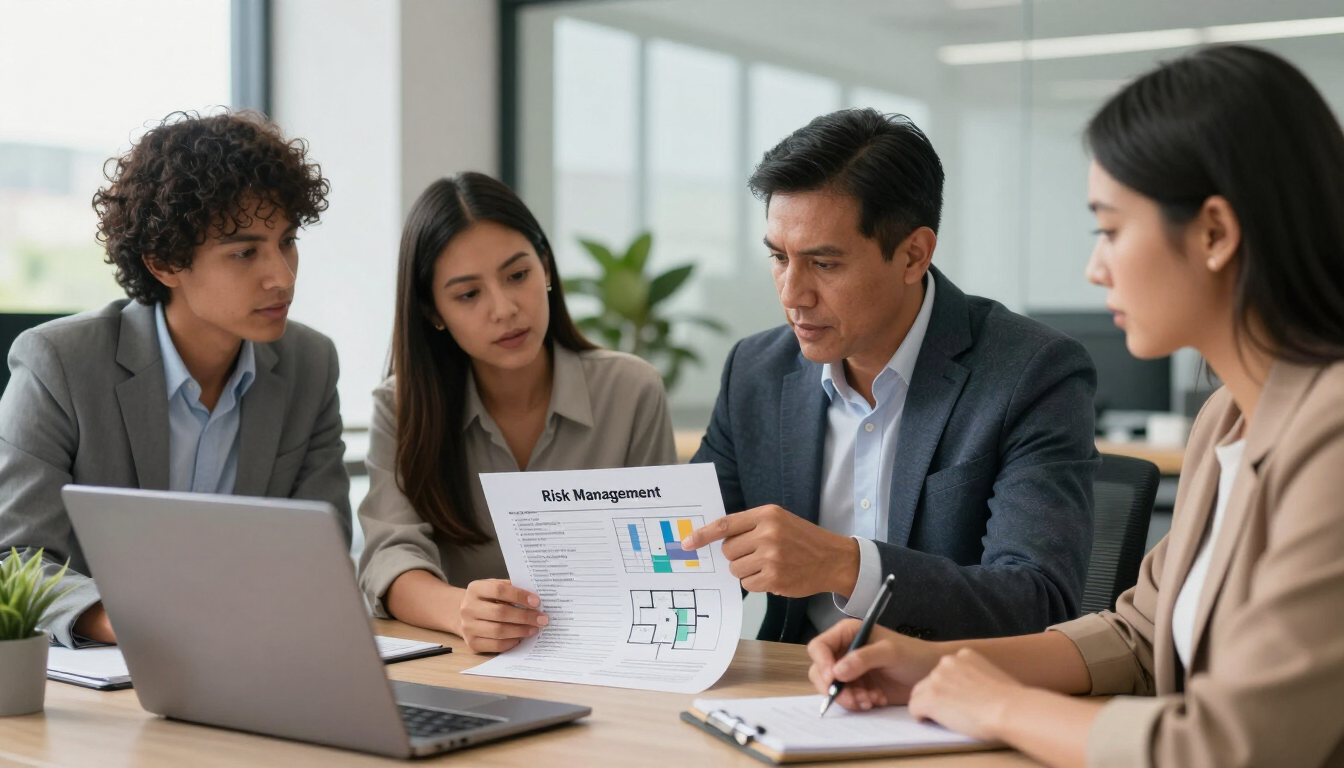 Equipo de trabajo revisando un plan de SG-SST