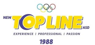 Logo per la New Topline ASD con anelli olimpici, testo 