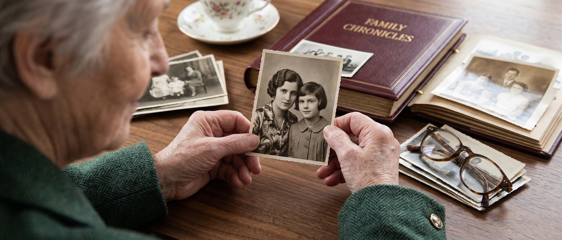 A black and white photo of a family posing for a picture