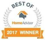 HomeAdvisor “Best of” 2017 Winner badge in gray, orange, and white