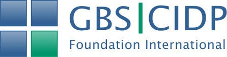 The gbs / cidp foundation international logo is blue and green.
