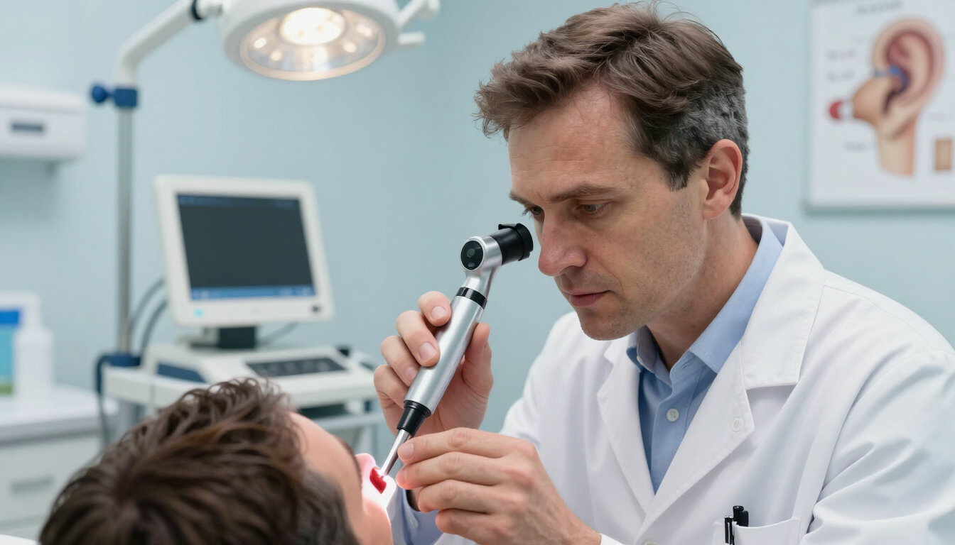 Exploración del oído para evaluar otitis recurrente y dolor de oído