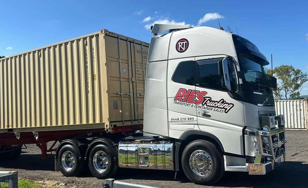 Shiping Container  on a Truck— Ries Trucking in Gowrie Mountain, QLD
