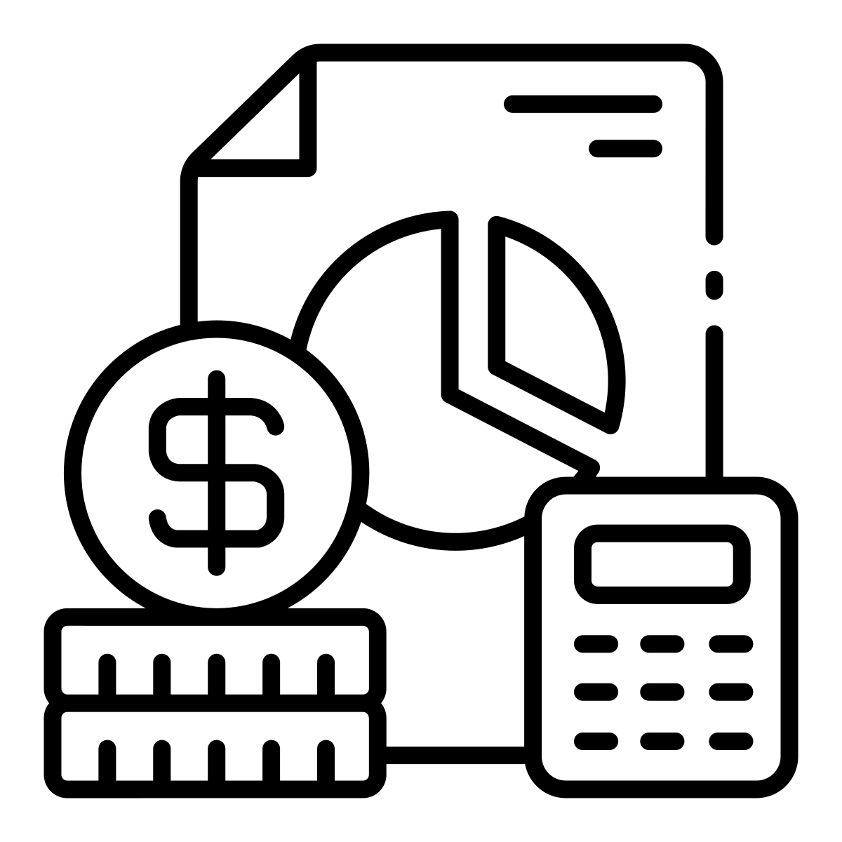 Black line icon of an offshore oil rig above wavy water with small bubbles below