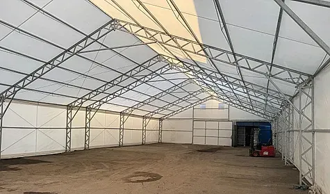 Parduodamas nedaug naudotas plieninių konstrukcijų tentinis angaras „SteelStrong Eko“
