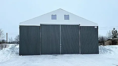 Parduodamas plieninių konstrukcijų tentinis angaras „SteelStrong Eko“