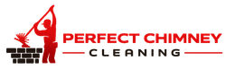 Perfect Chimney Cleaning logo with red chimney icon and black/red text on white background