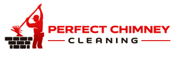Perfect Chimney Cleaning logo with red chimney icon and black/red text on white background