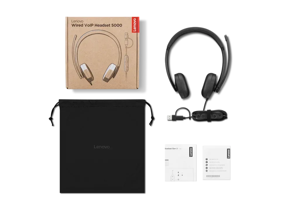 Lenovo Wired Voip Headset 5000 4XD1R88995