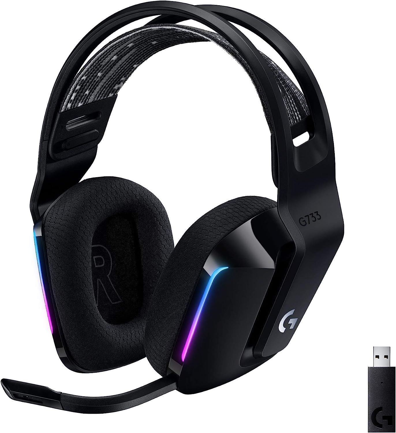זוג אוזניות גיימינג אלחוטיות של logitech g733