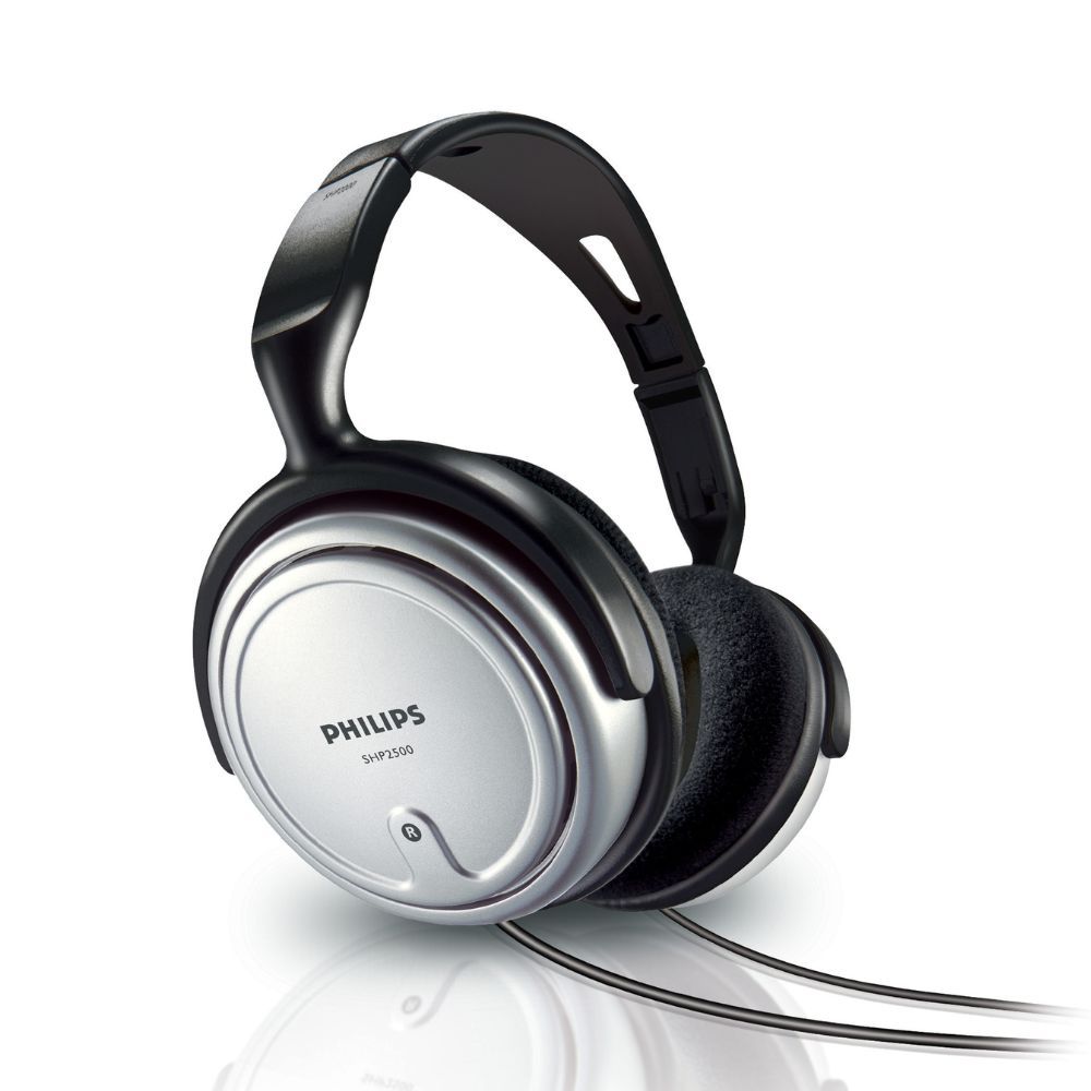 Philips SHP2500- אוזניות חוטיות לטלויזיה עם כבל באורך 6 מטר