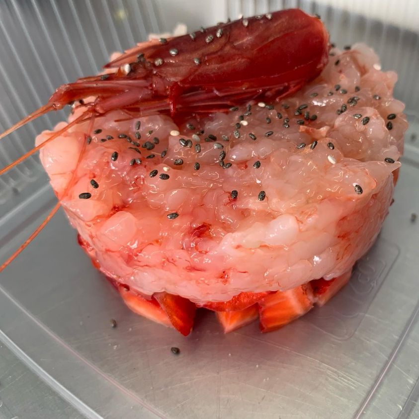 red shrimp tartare