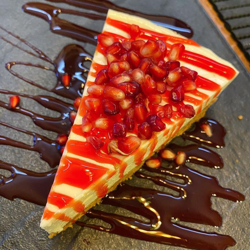 cheesecake con semi di melograno