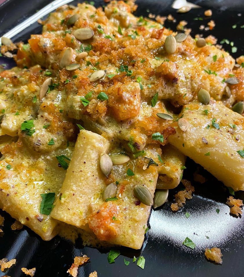 primo con pesce e semi di zucca
