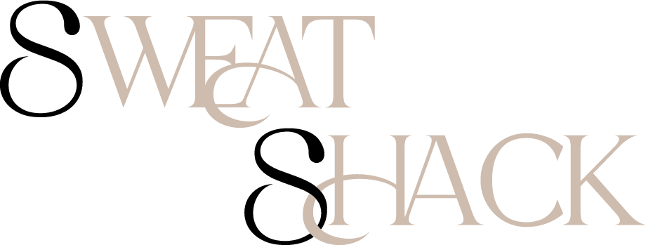 A logo for sweat shack is shown on a white background.