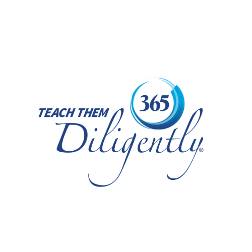 Teach Them Diligently 365 logo in blue script with a circular “365” icon