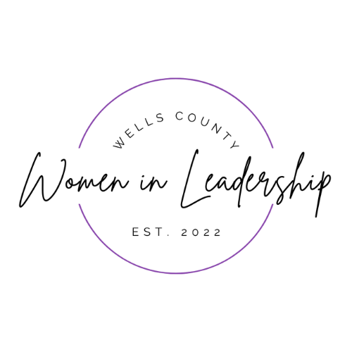 Wells County Women in Leadership logo in purple and black with “EST. 2022” text