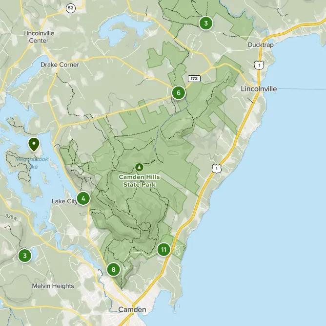 A map showing the location of canoe hill state park