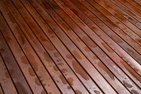 Showing water resistance of a sealed deck in Cottage Grove Wisconsin