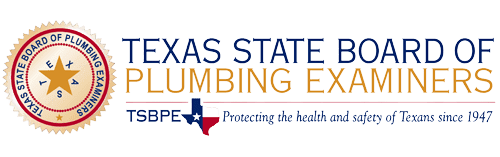 The logo for the texas state board of plumbing examiners