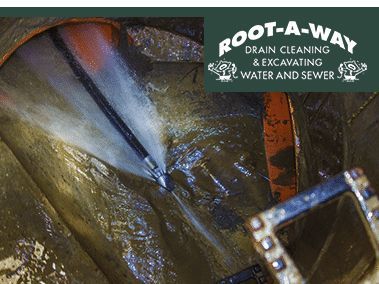 Drain cleaning with a water jet hose inside a pipe