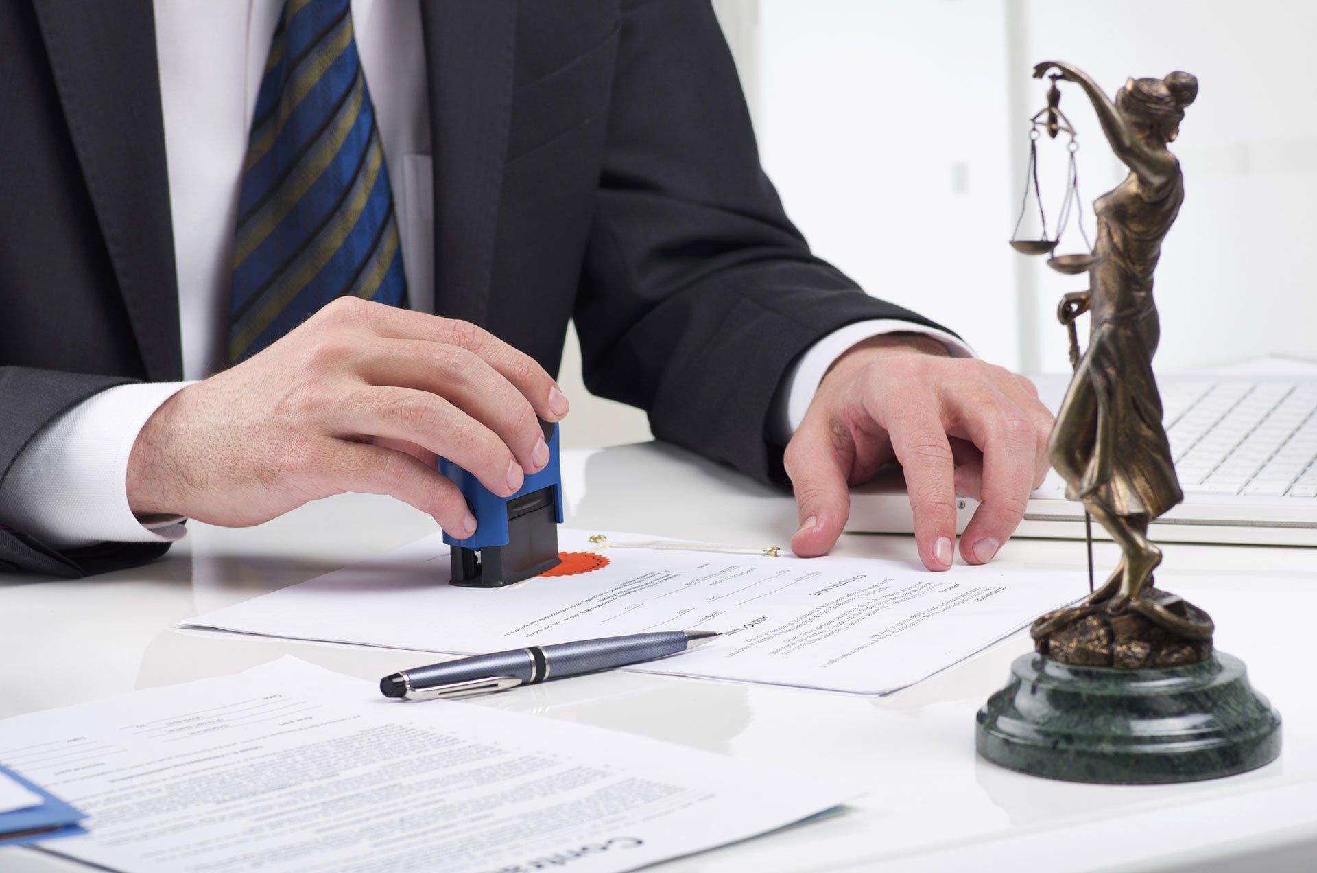 Business Law Attorney notarizing paperwork