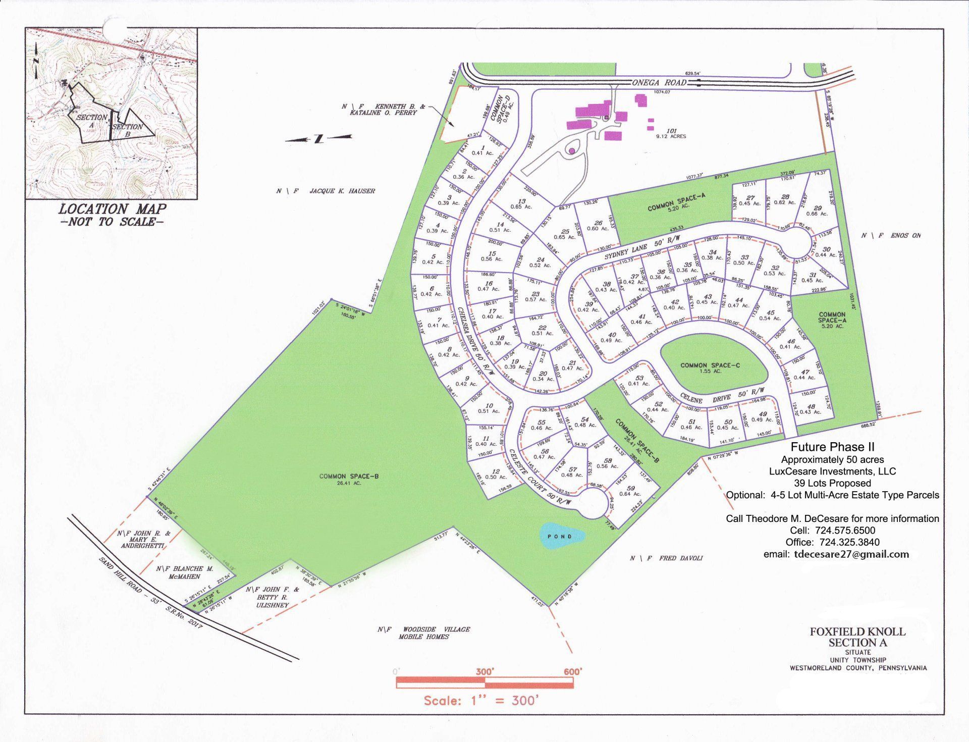 A map of a residential area with lots of houses