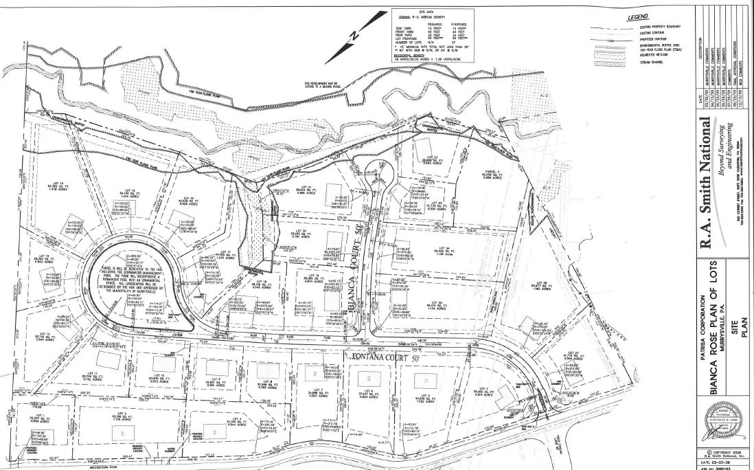 A black and white map of a residential area.