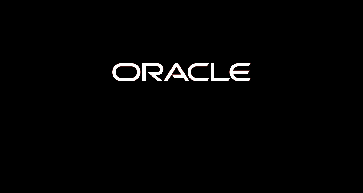 White Oracle logo on a black background