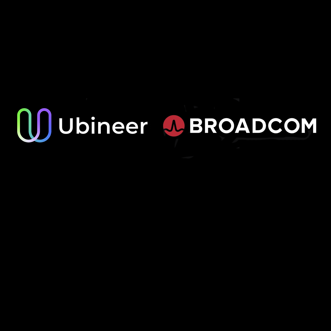 Ubineer and Broadcom logos on a black background