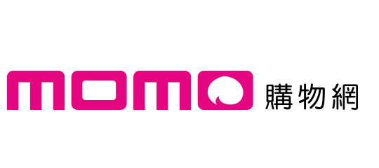 粉紅色“momo”標誌，帶有風格化的“o”和漢字。