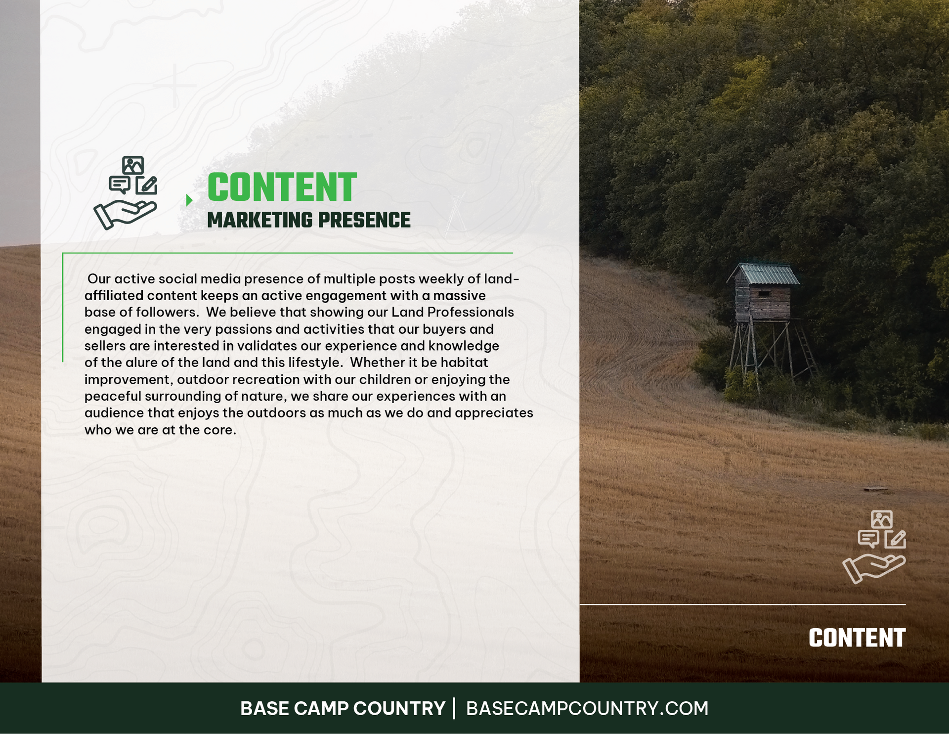 A page of a book with a picture of a hunting stand in the middle of a field.