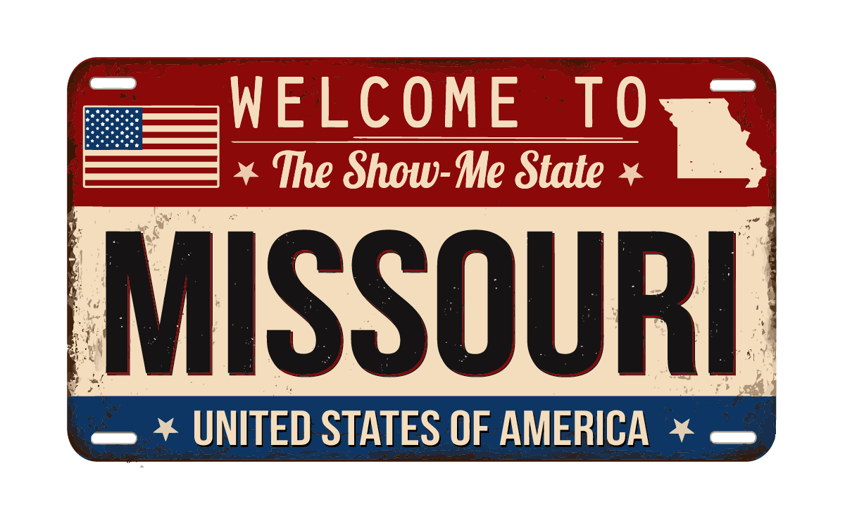 A sign that says welcome to missouri united states of america