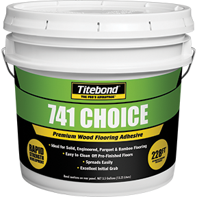 Un seau d'adhésif pour parquet Titebond 741 Choice de qualité supérieure