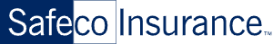 Safeco Insurance logo, blue and white text.