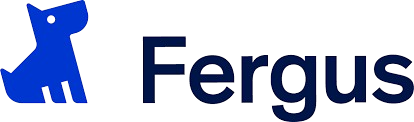 Blue dog logo next to the word “Fergus” in dark blue text