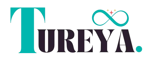 Tureya logo in teal and dark purple with an infinity symbol above the wordmark.