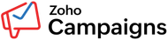 Zoho Campaigns logo with red and blue envelope icon and black text