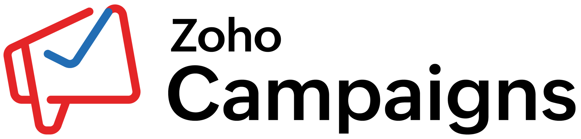 Zoho Campaigns logo with red and blue envelope icon and black text