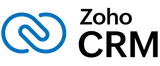 Zoho CRM logo with blue icon and black text