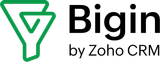 Bigin by Zoho CRM logo with green funnel icon and black text