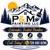 LocalSplash Painter logo with house and paint drips in blue, orange, and white