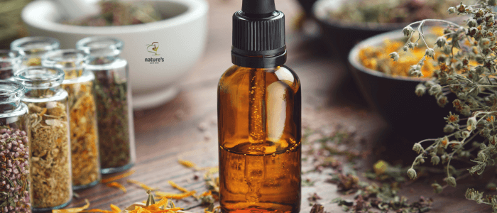 A bottle of essential oil
