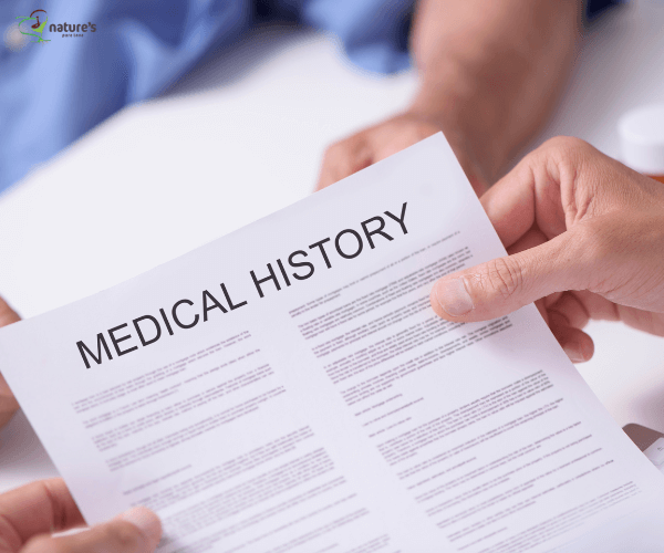 A doctor reviewing a patient's medical history.