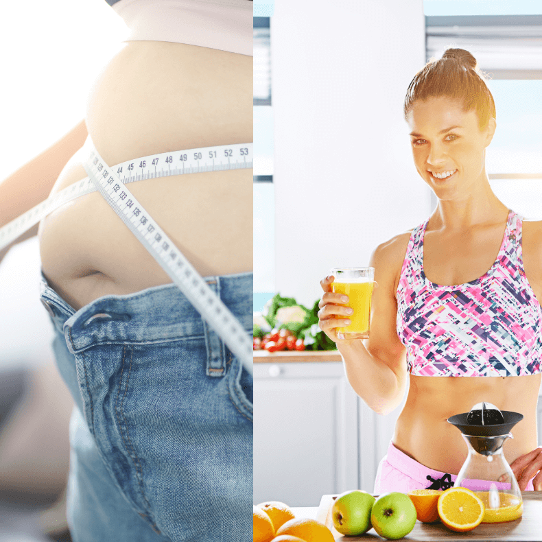 A picture of someone trying to reduce fat