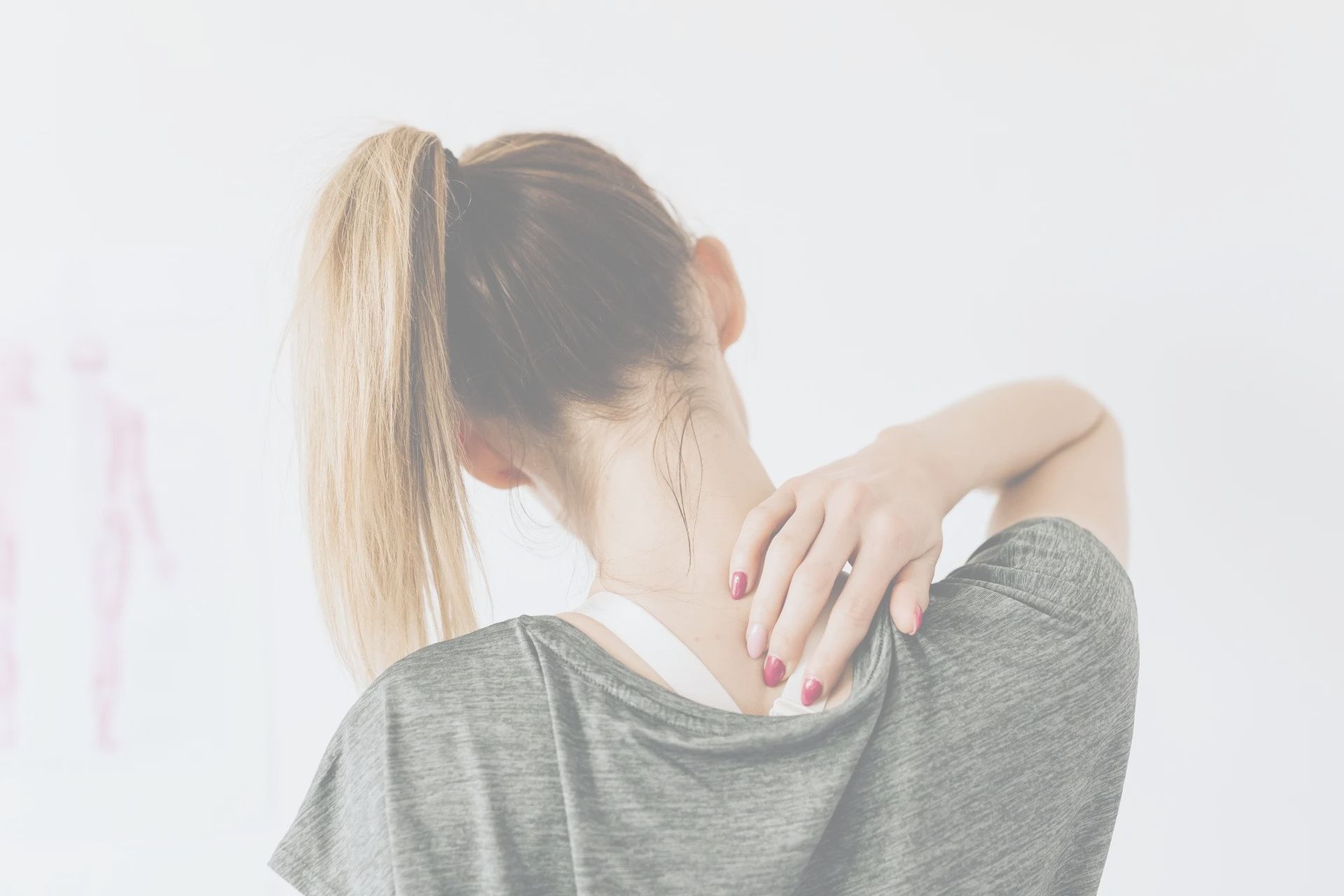A lady having a back pain