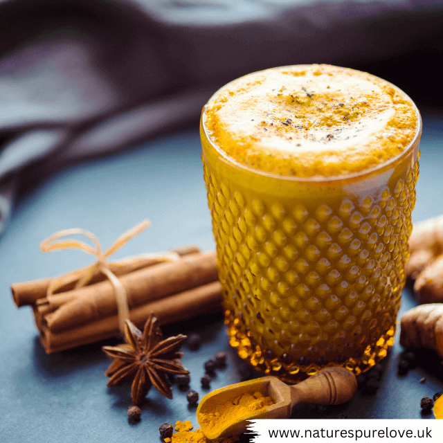 anti-inflammatory drink. Tumeric with a sprinkle of cinnamon
