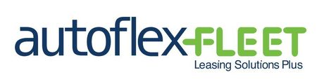 A blue and green logo for autoflex fleet leasing solutions plus