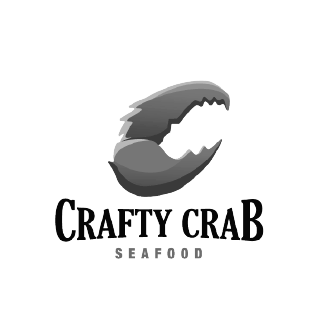 ZBS POS restaurant point of sale and credit card processing successful clients Crafty Crab Cajun restaurant grayscale logo
