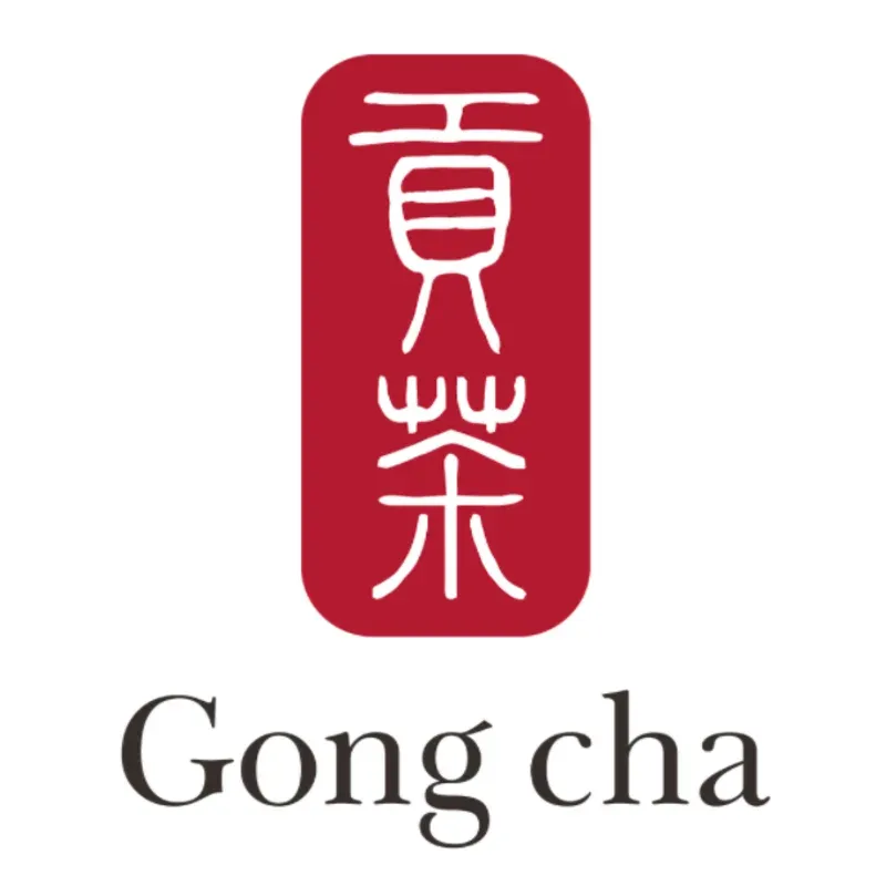 Gong Cha bubble tea franchise logo.